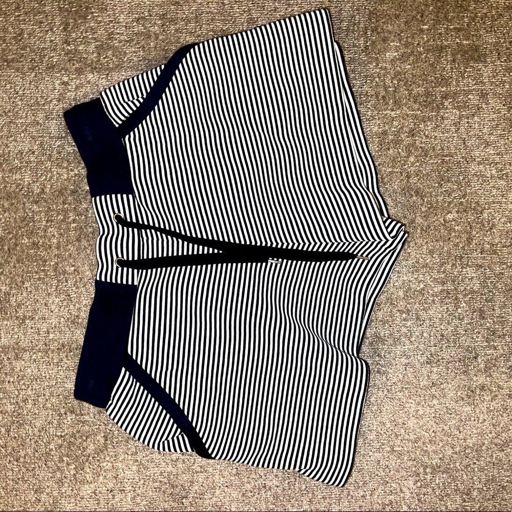 RED VALENTINO striped jersey cotton shorts